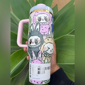 Labubu Stanley 40oz Tumbler Pink Handle Cup